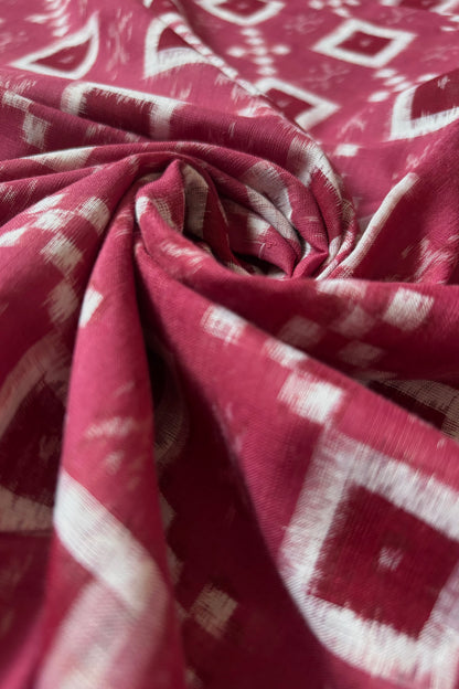 Exclusive Sambalpuri Pure Cotton Saree - Onion Pink