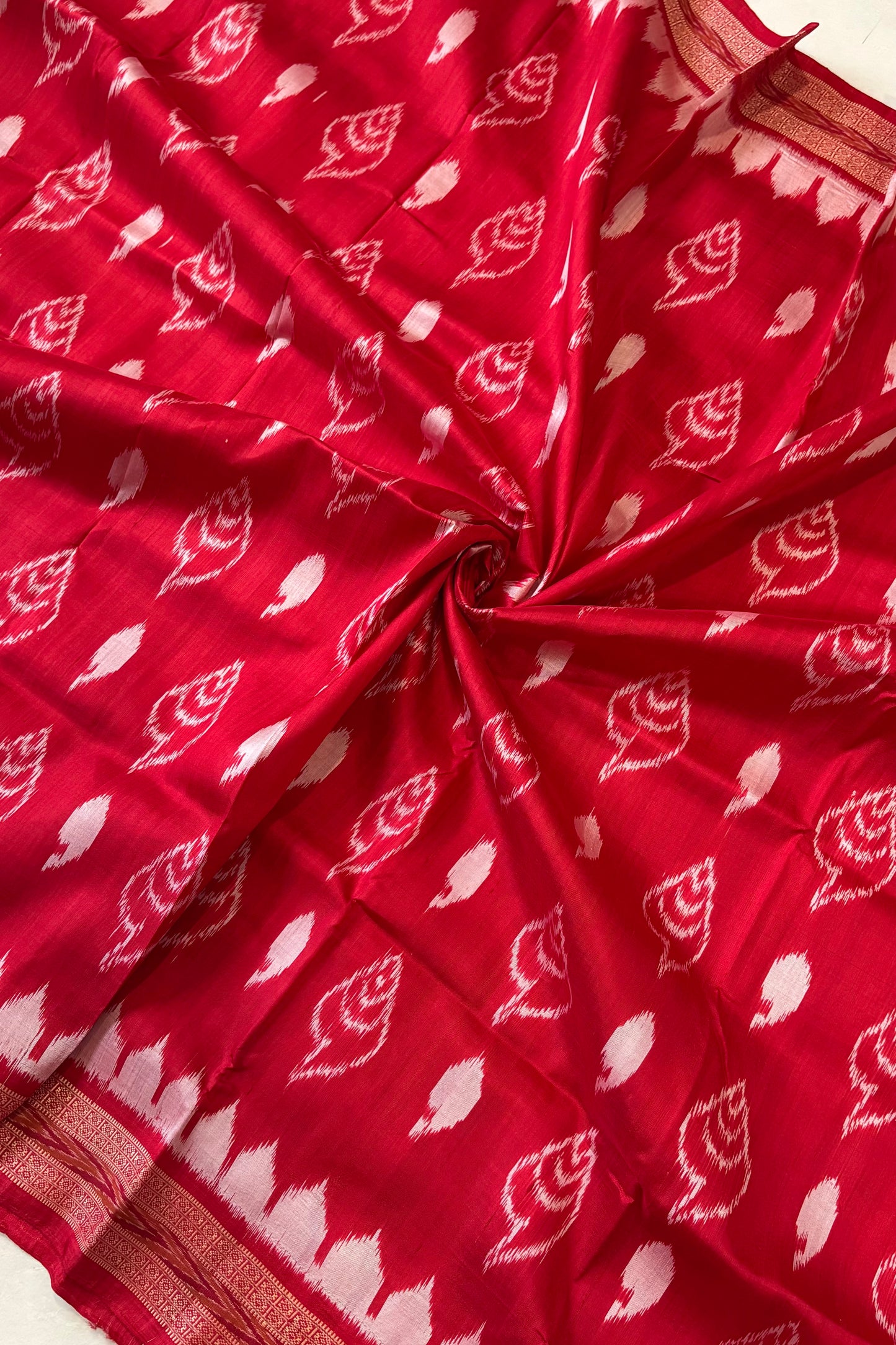 Odisha Ikkat Khandua Silk Saree - Red