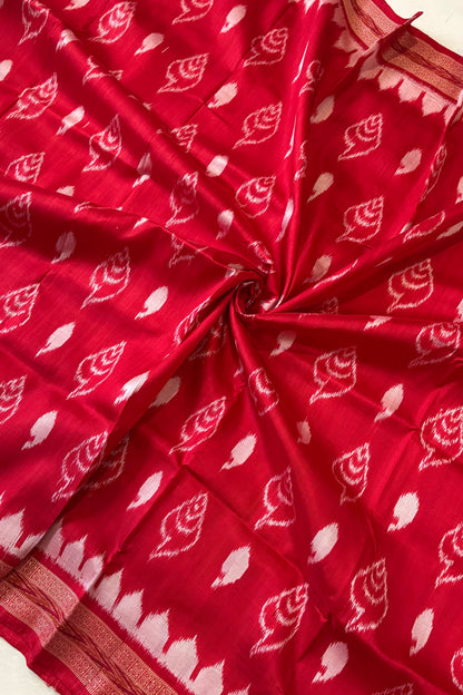 Odisha Ikkat Khandua Silk Saree - Red