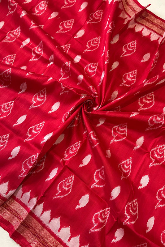 Odisha Ikkat Khandua Silk Saree - Red
