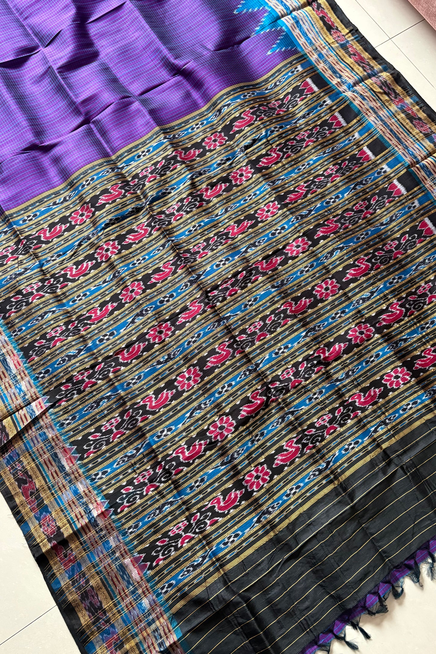 Sachipaar Khandua Silk Saree: Purple