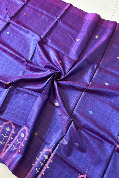 Gopalpur Tussar Silk Saree- Purple