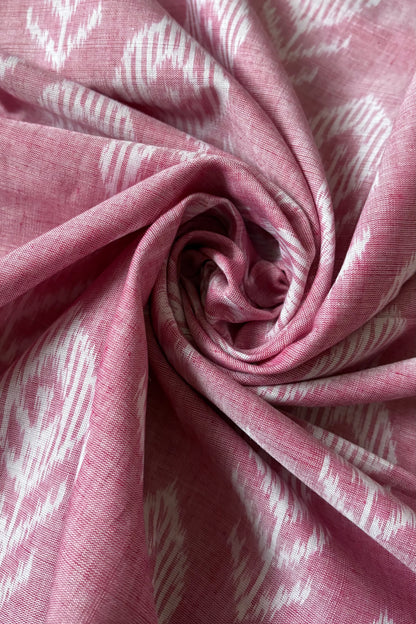Odisha Ikkat Khandua Cotton Saree - Rose Pink
