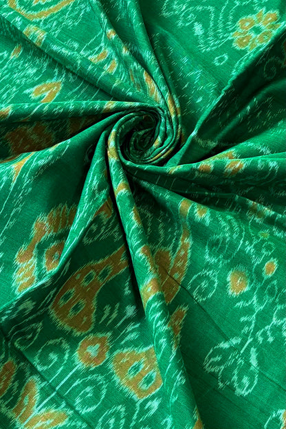 Odisha Ikkat Khandua Cotton Saree -Green
