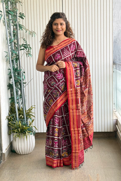 Exclusive Odisha Ikkat Nabakothi Pure Silk Saree