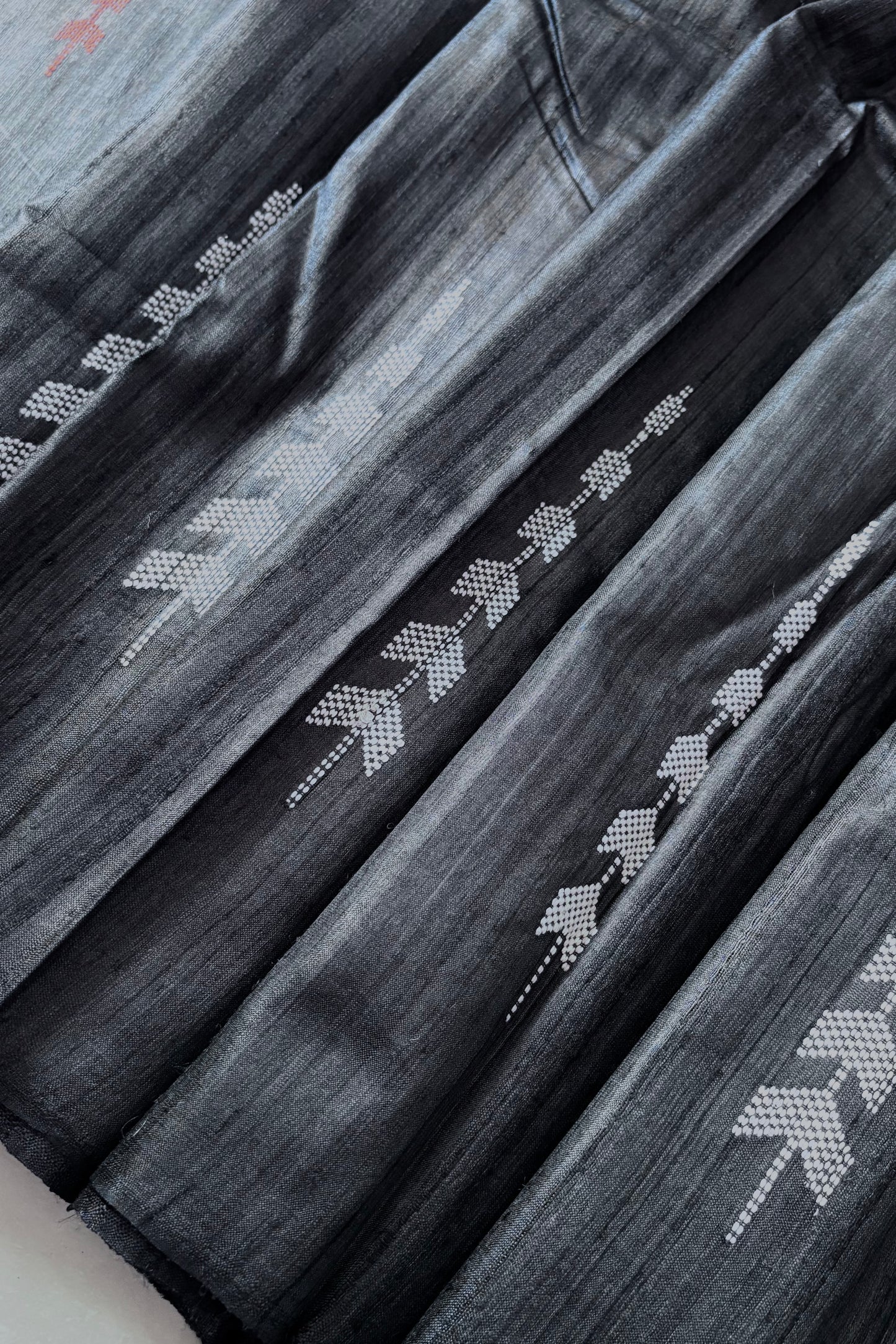 Gopalpur Tussar Silk Saree - Dark  Grey