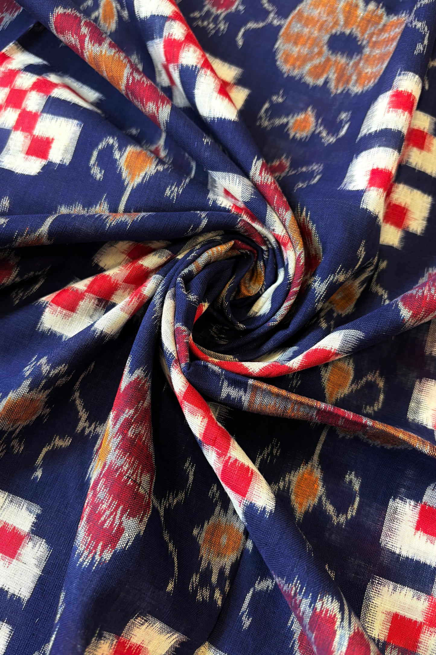 Sambalpuri Pure Cotton Saree - Deep Navy