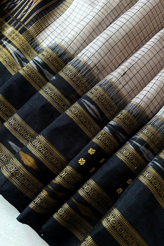 Odisha Ikkat Nuapatna Silk Saree - Silver Grey