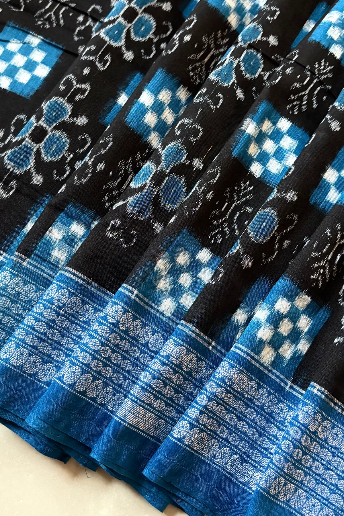 Sambalpuri Pure Cotton Saree -Black
