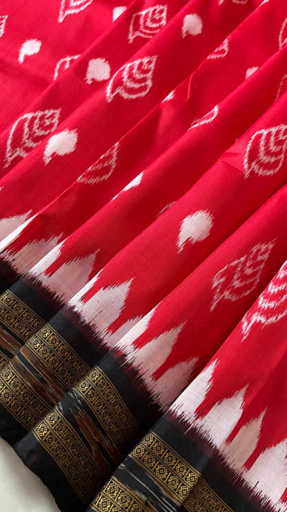 Odisha Ikkat Khandua Silk Saree - Red