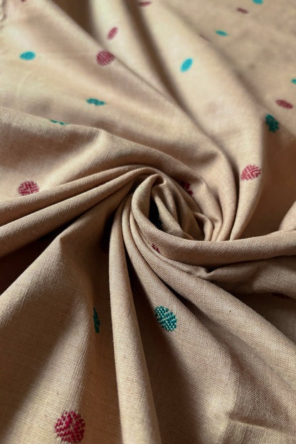 Exclusive Khandua Cotton Saree - Beige & green
