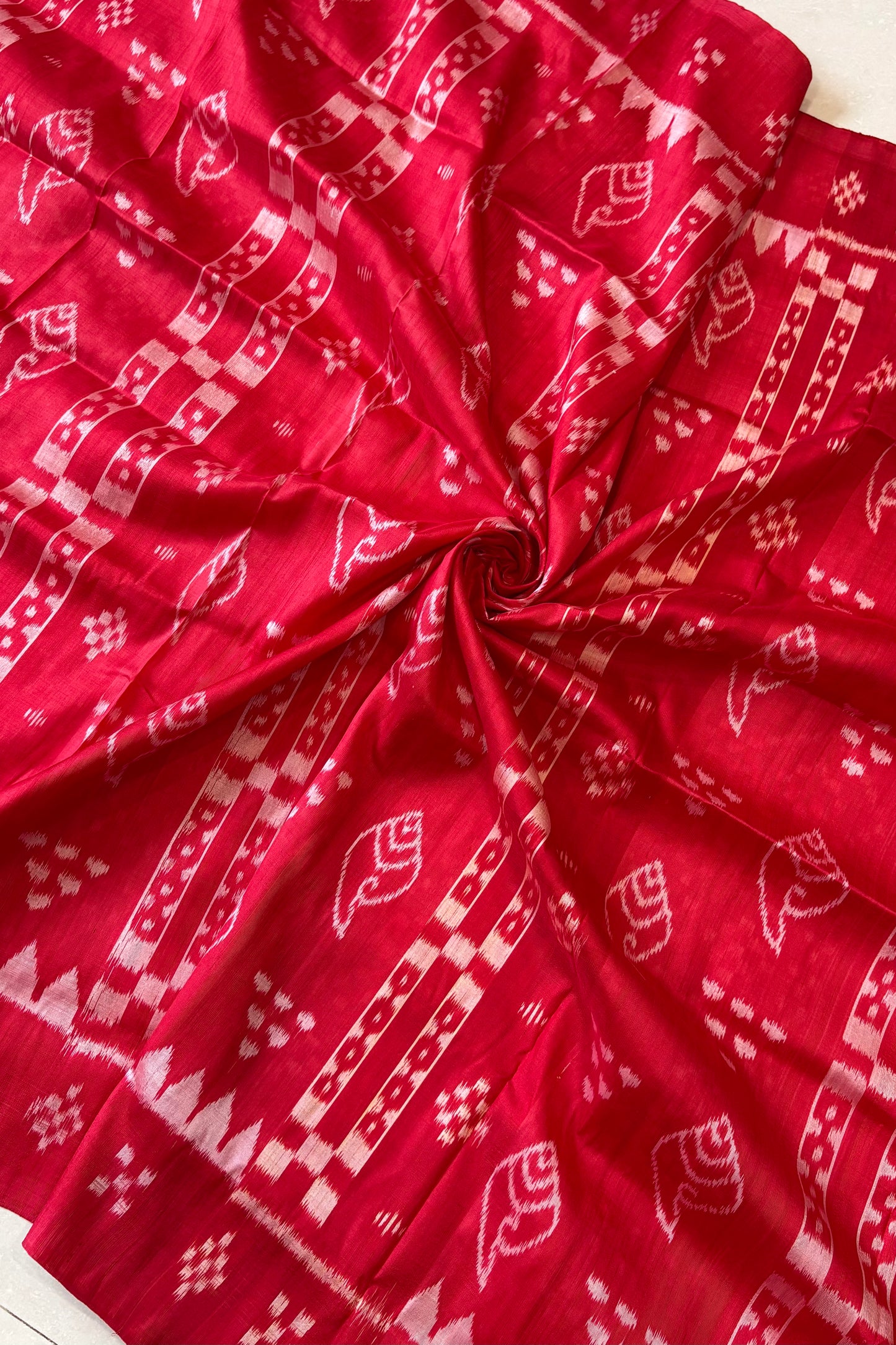 Exclusive Odisha Ikkat Pure Silk Saree- Red