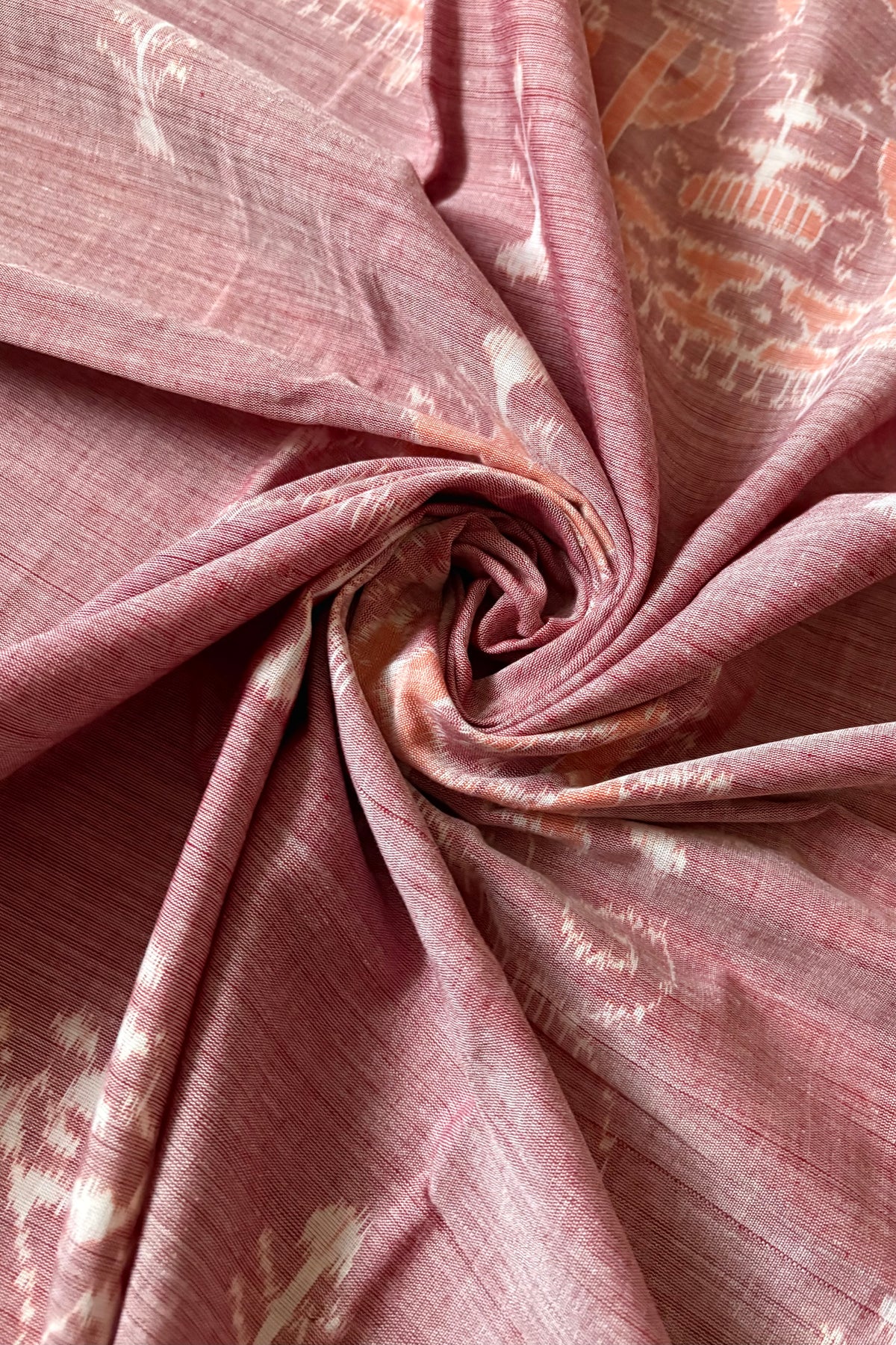 Odisha Ikkat Khandua Cotton Saree - Dusty Rose