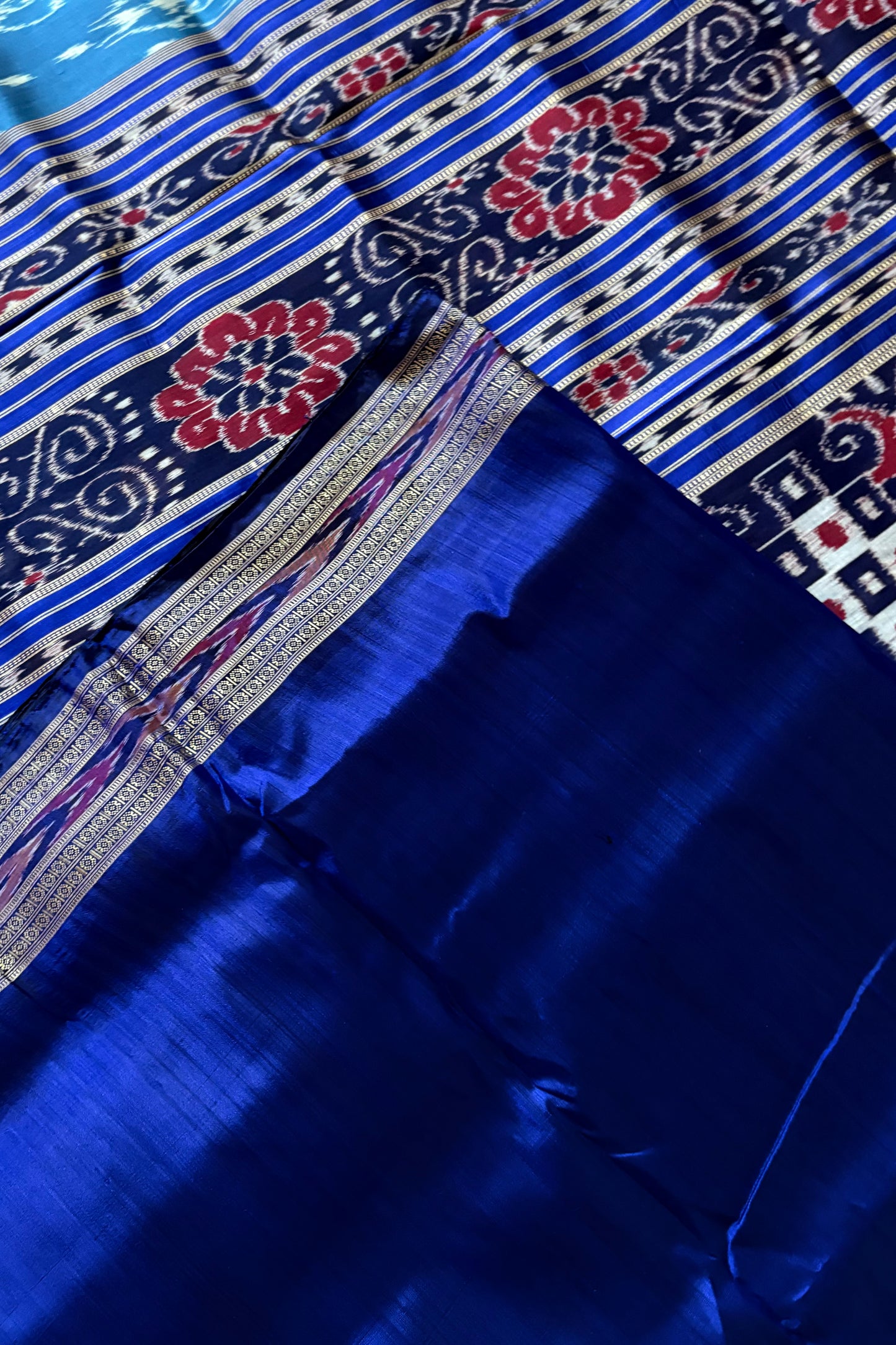 Exclusive Odisha Ikkat Nuapatna Silk Saree - Blue