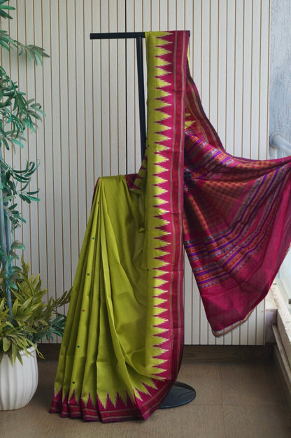 Exclusive Dongria Pure Silk Saree- Green