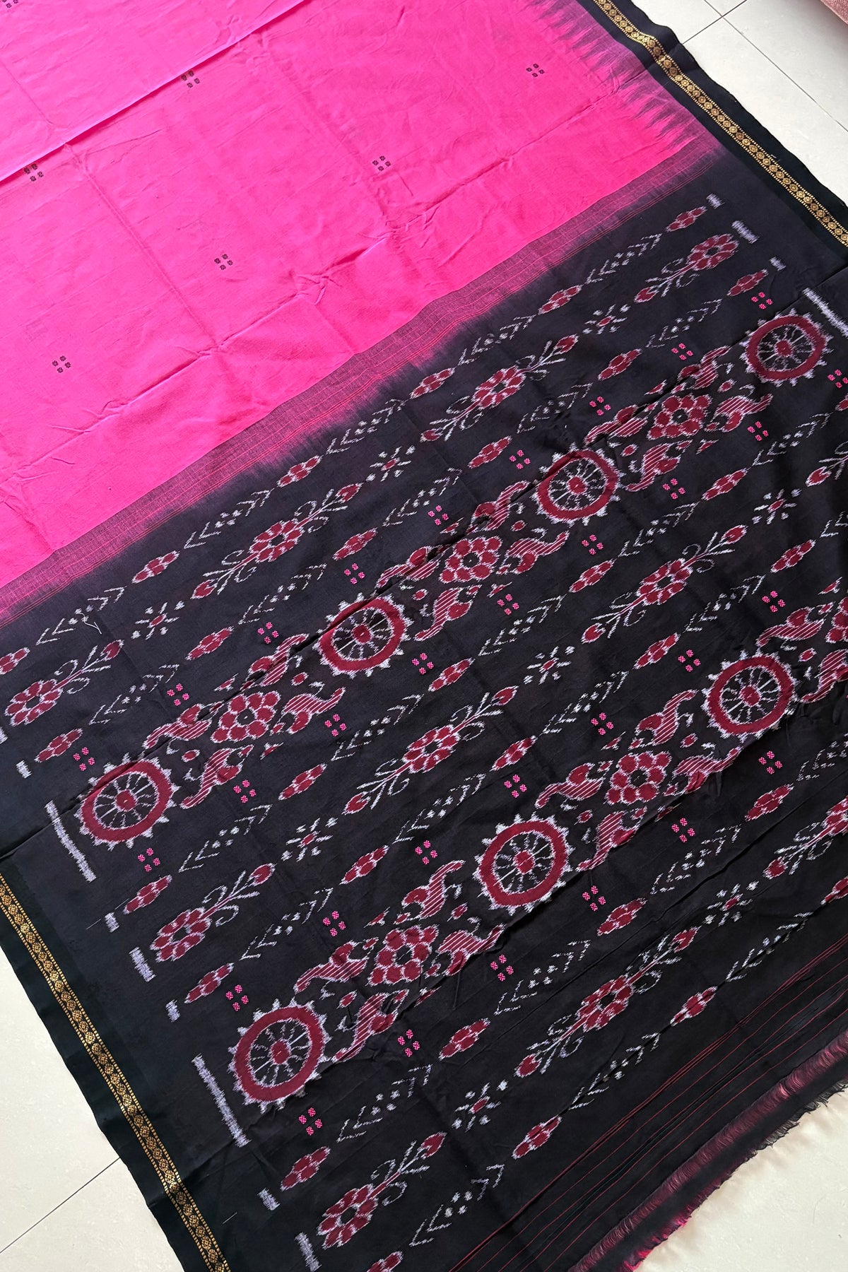 Ek Phulia Cotton Saree - Pink
