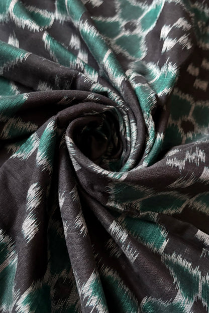 Odisha Ikkat Khandua Cotton Saree - Black