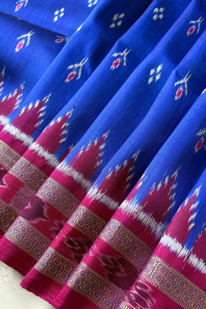 Exclusive Odisha Ikkat Chandrika Pure Silk Saree- Royal Blue