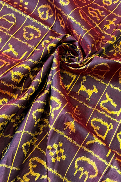 Exclusive Varnamala Odisha Ikkat Silk Saree - Dual Tone Coffee