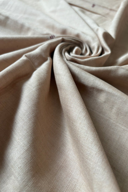Plain Body Khandua Cotton Saree - Beige