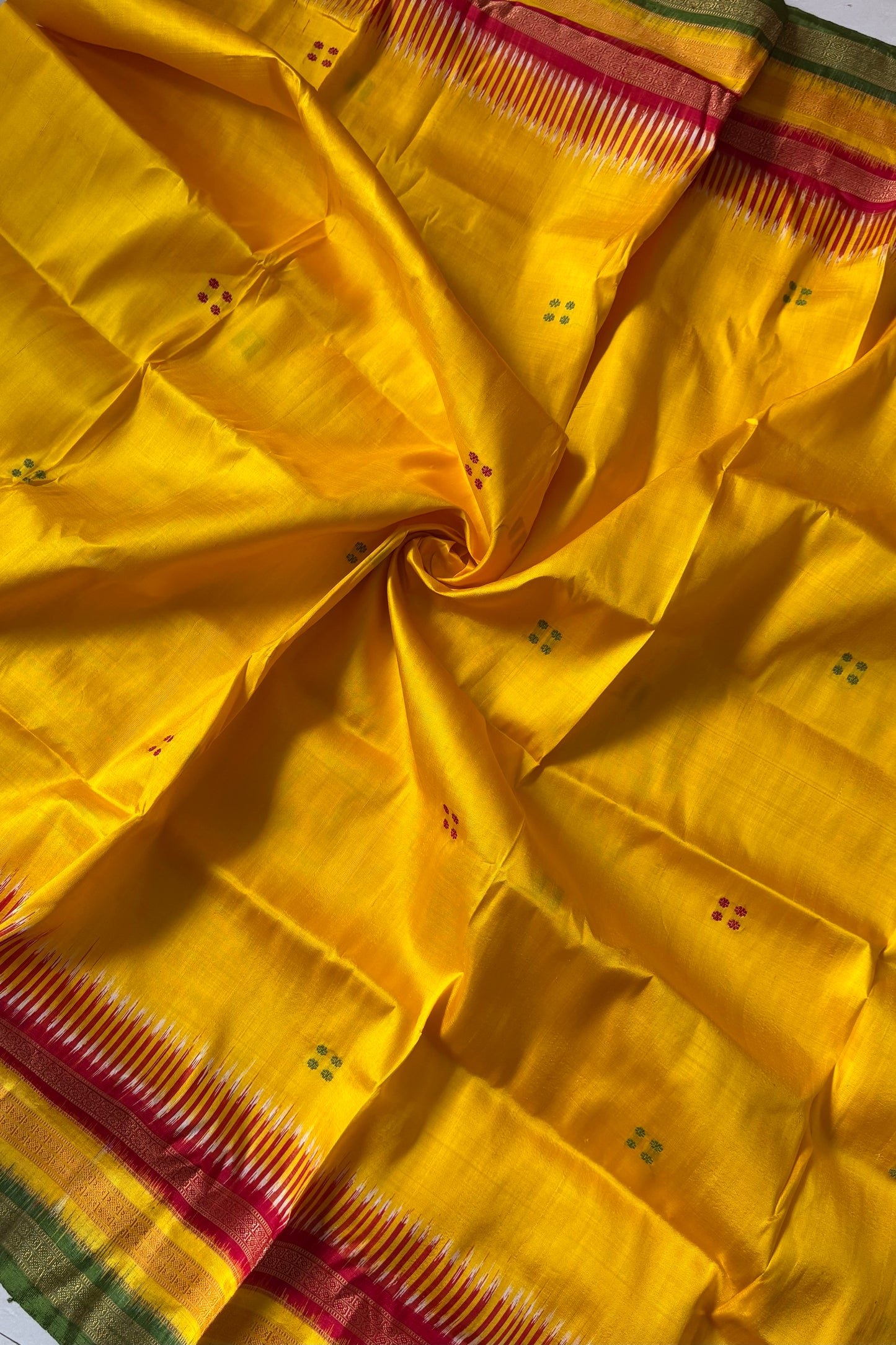 Exclusive Kathifera Odisha Ikkat Khandua Silk Saree - Yellow