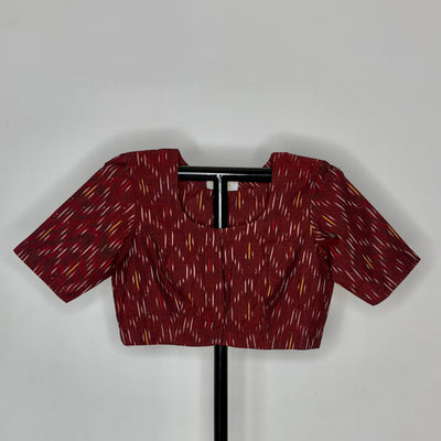 Pochampally Ikkat Cotton Blouse - Maroon