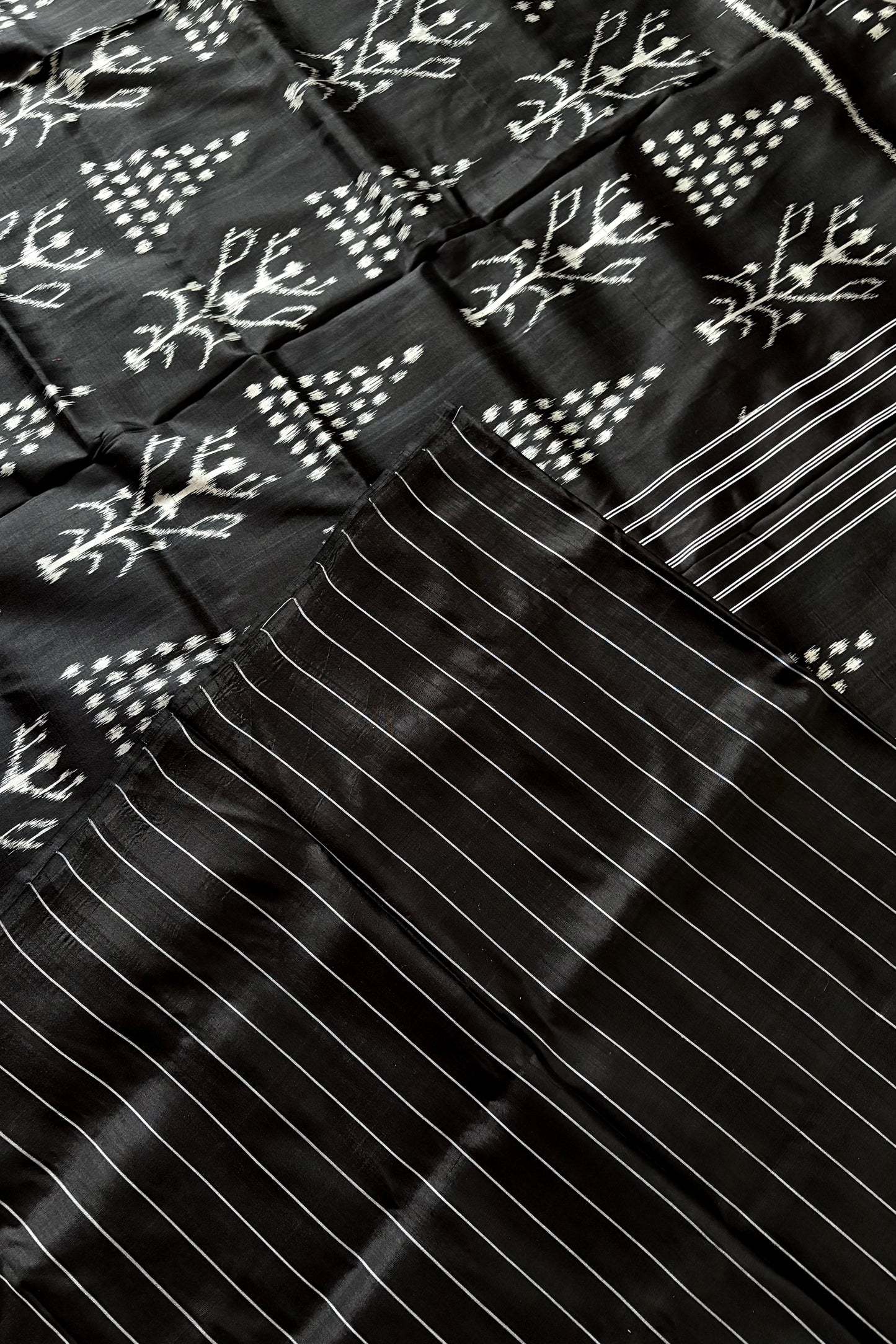 Exclusive Odisha Ikkat Pure Silk Saree- Black