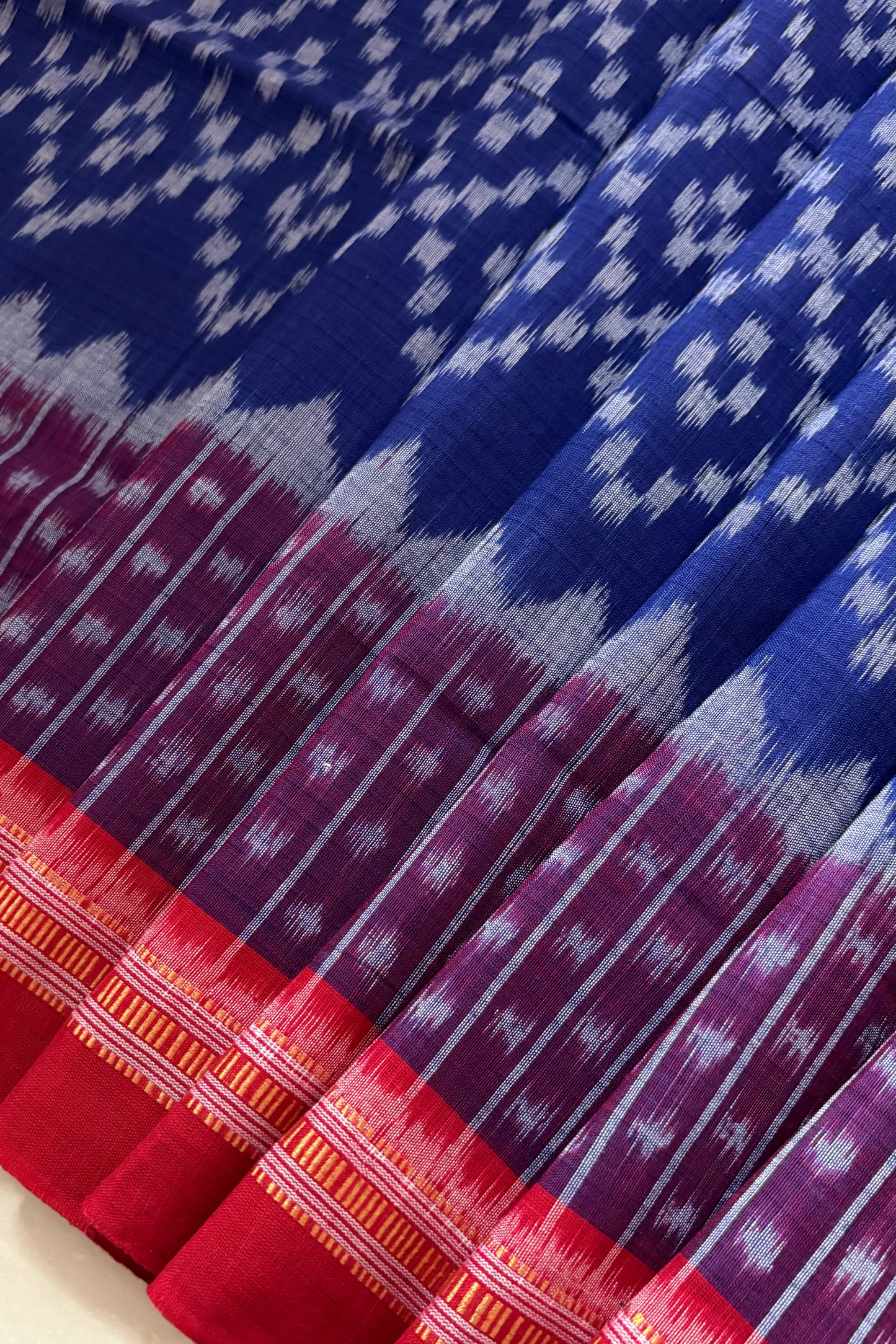 Odisha Ikkat Khandua Cotton Saree - Blue