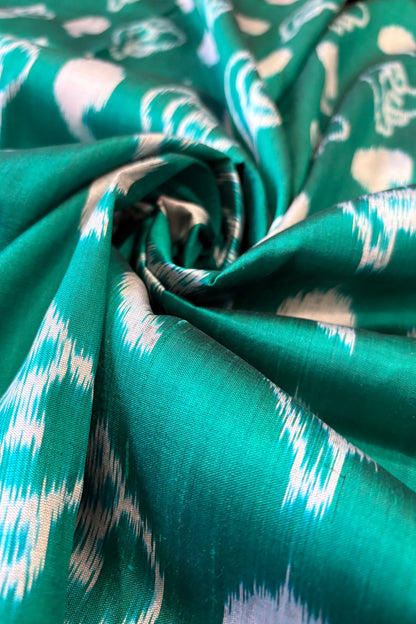 Exclusive Odisha Ikkat Pure Silk Saree- Sea Green