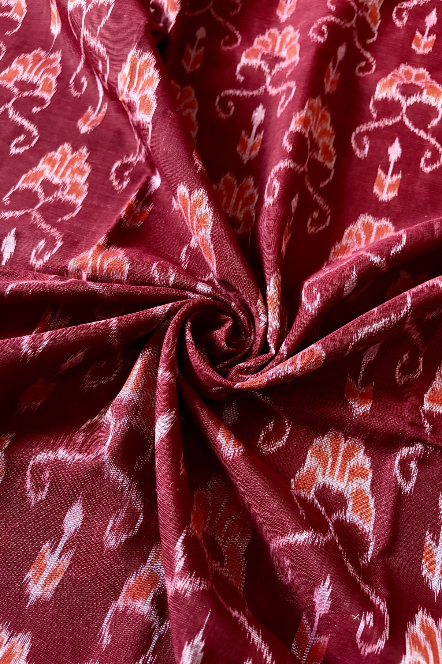 Odisha Ikkat Khandua Cotton Saree- Maroon