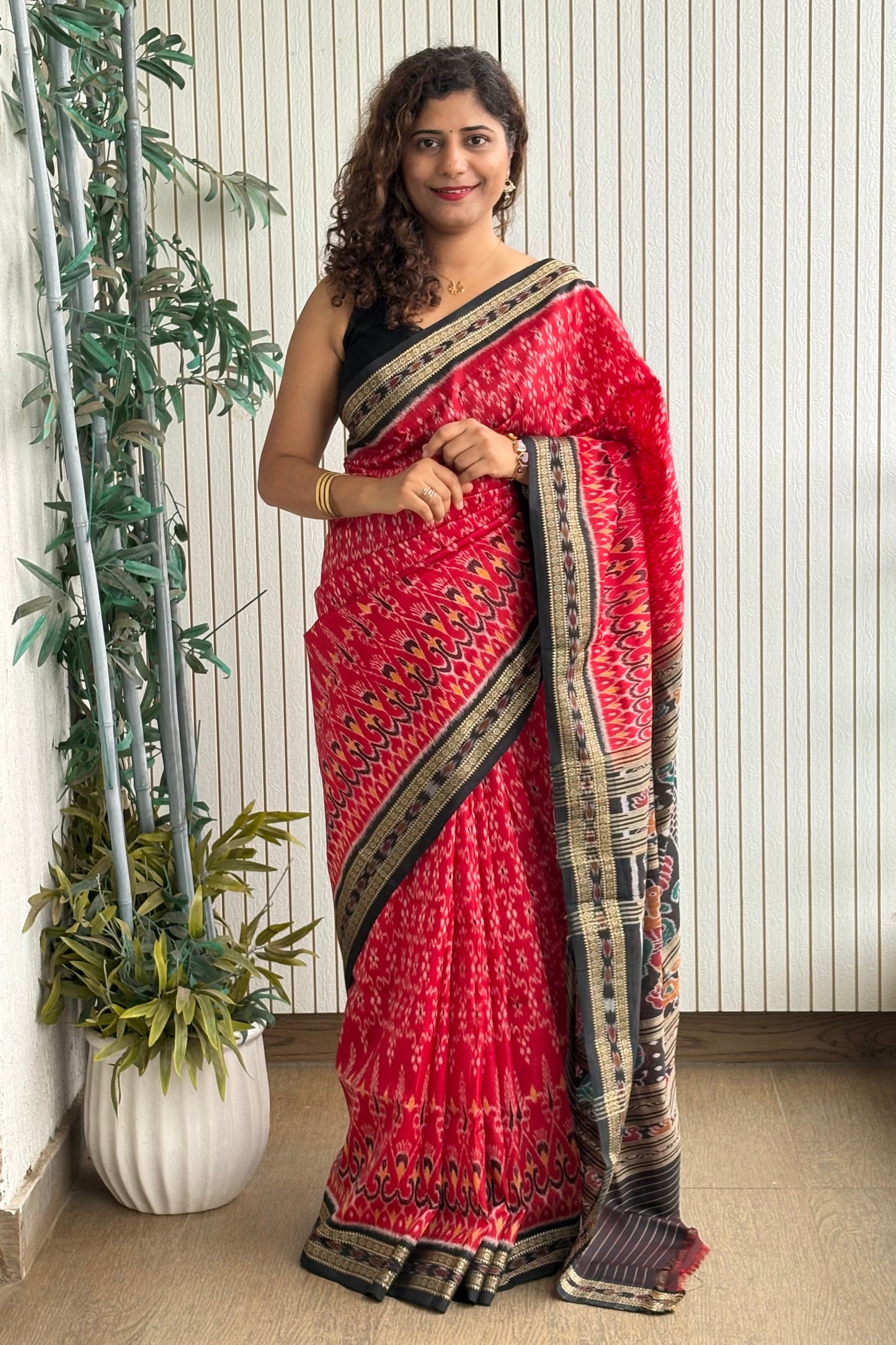 Exclusive Odisha Ikkat Pure Silk Saree-Red