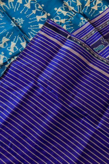 Exclusive Odisha Ikkat Pure Silk Saree- Blue