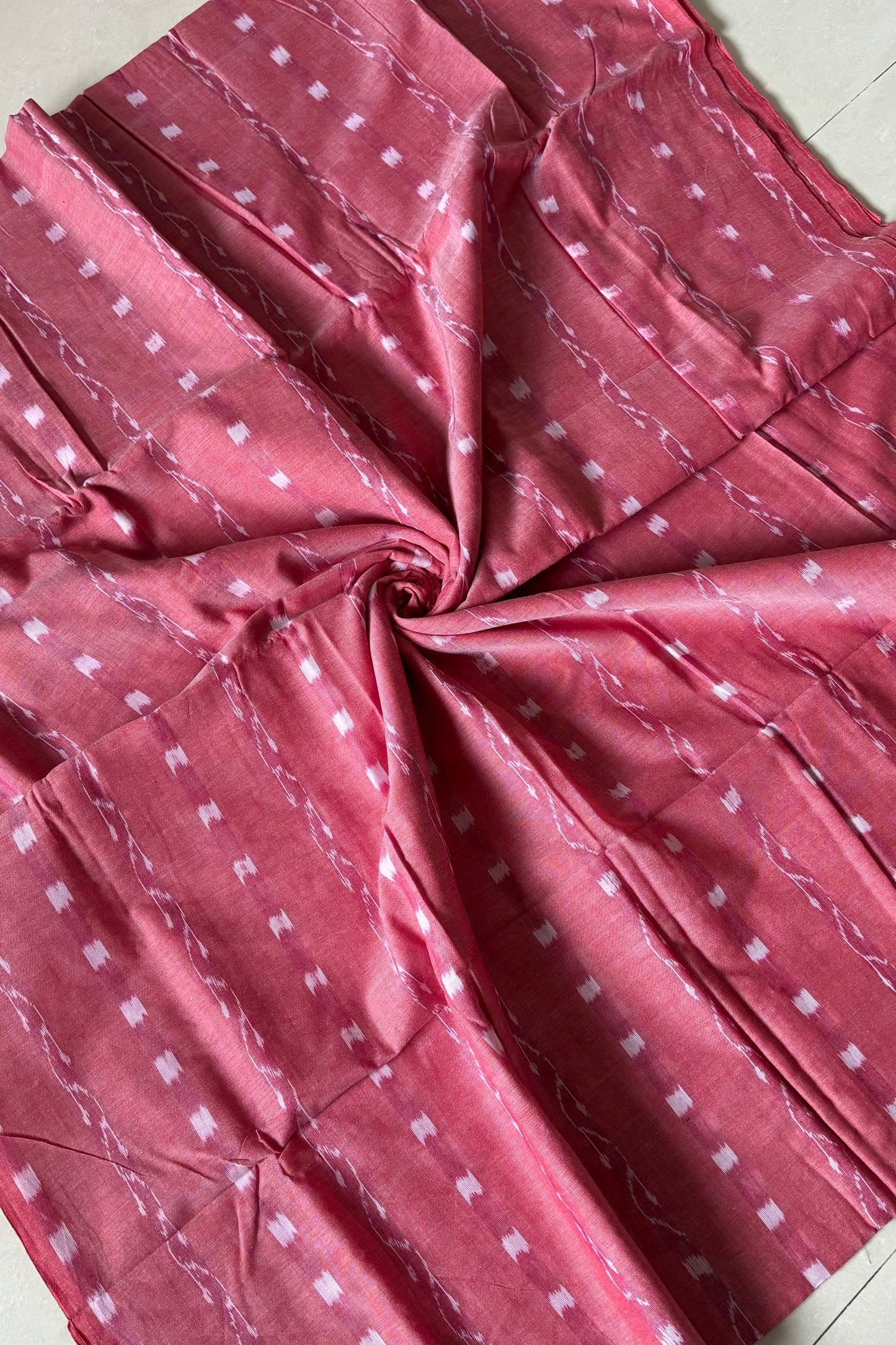 Pure Cotton Odisha Ikkat Blouse Piece- Blush Pink