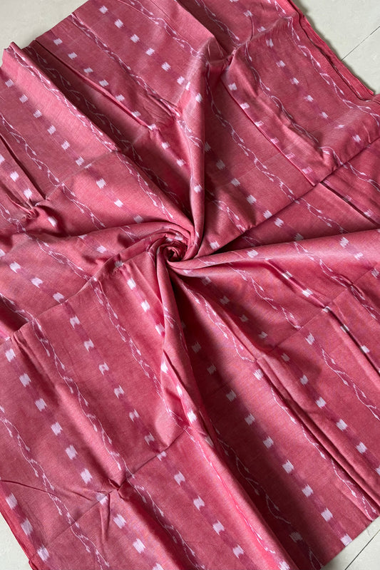 Pure Cotton Odisha Ikkat Blouse Piece- Blush Pink