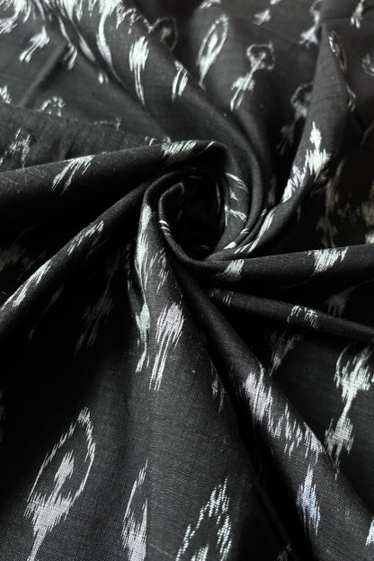 Odisha Ikkat Khandua Cotton Saree - Black