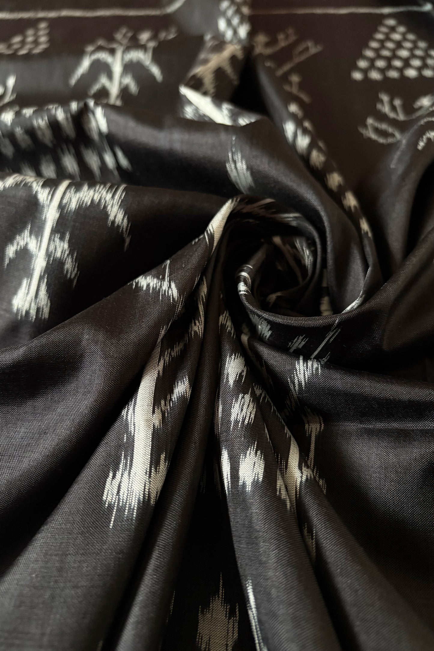 Exclusive Odisha Ikkat Pure Silk Saree- Black