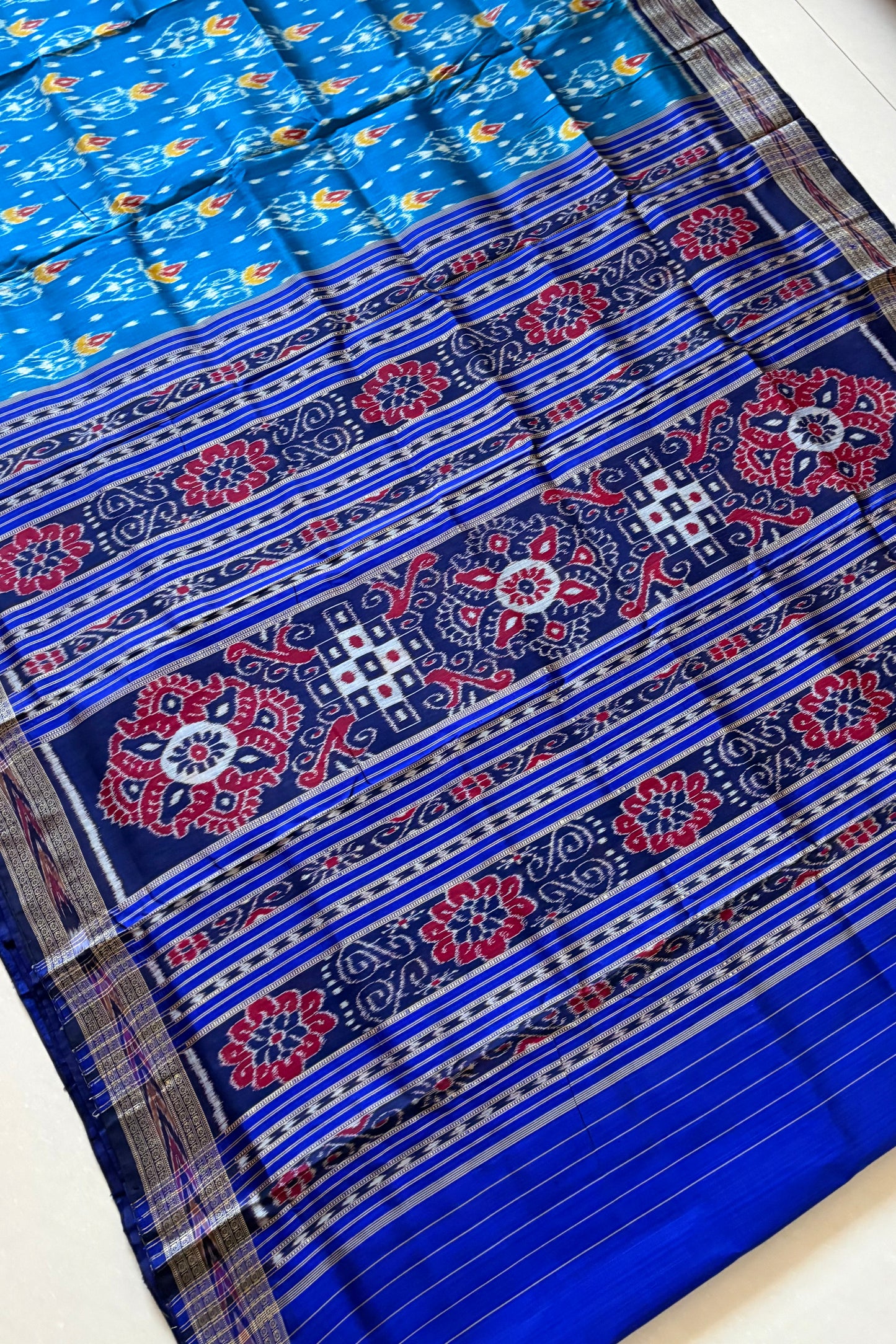 Exclusive Odisha Ikkat Nuapatna Silk Saree - Blue