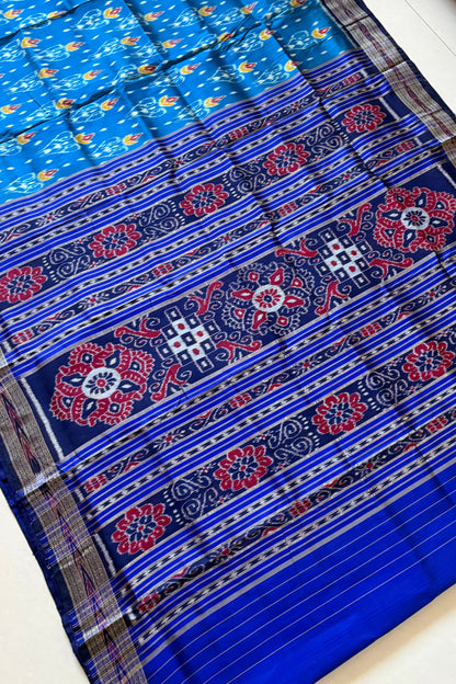 Exclusive Odisha Ikkat Nuapatna Silk Saree - Blue