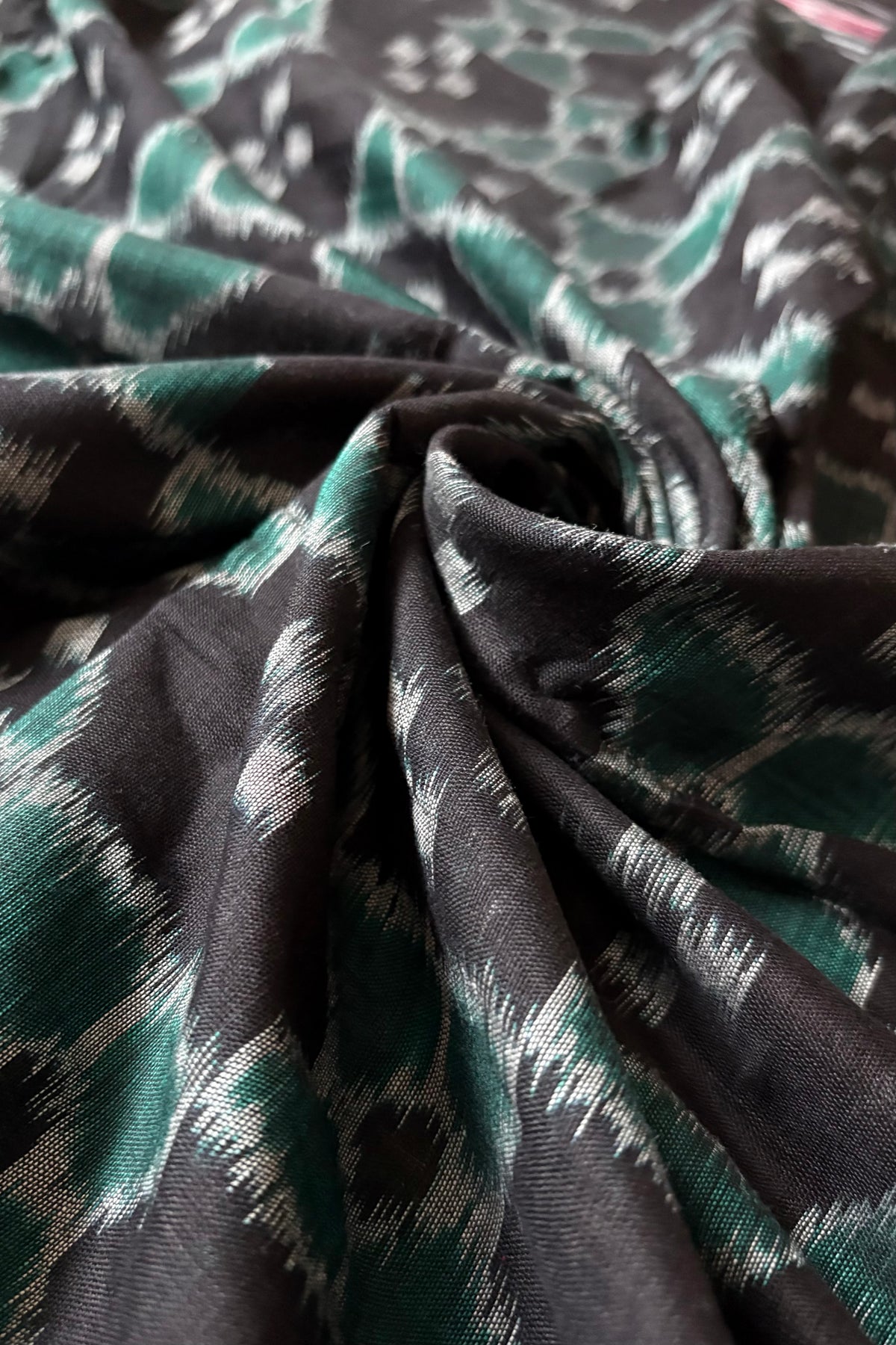 Odisha Ikkat Khandua Cotton Saree - Black