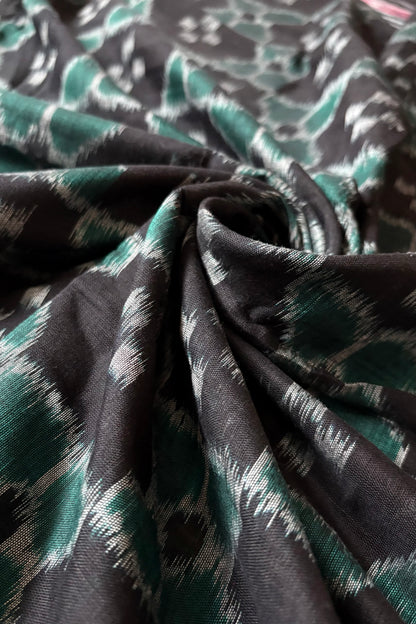 Odisha Ikkat Khandua Cotton Saree - Black