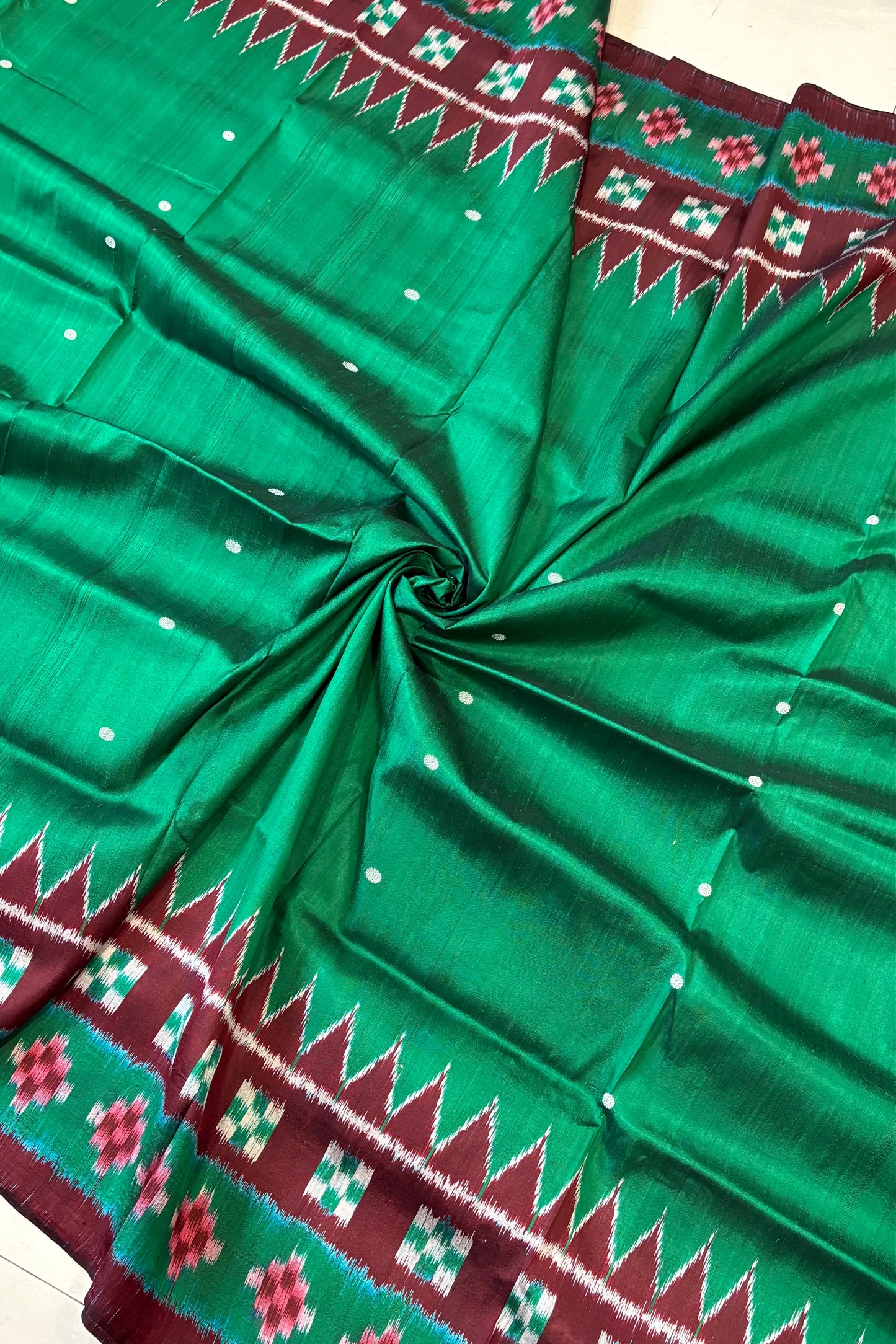 Exclusive Odisha Ikkat Pure Silk Saree- Green