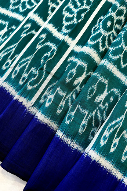 Exclusive Odisha Ikkat Nabakothi Pure Silk Saree- Rama Green