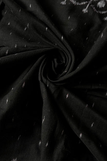 Odisha Ikkat Khandua Cotton Saree - Black