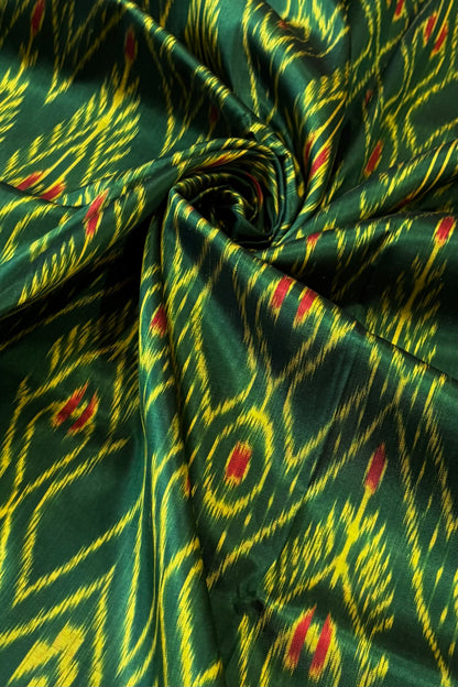 Exclusive Odisha Ikkat Pure Silk Saree- Deep Green