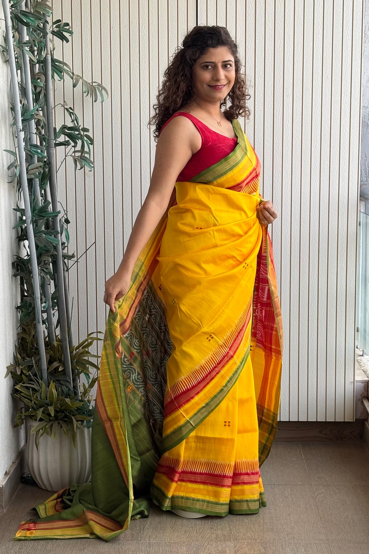 Exclusive Kathifera Odisha Ikkat Khandua Silk Saree - Yellow