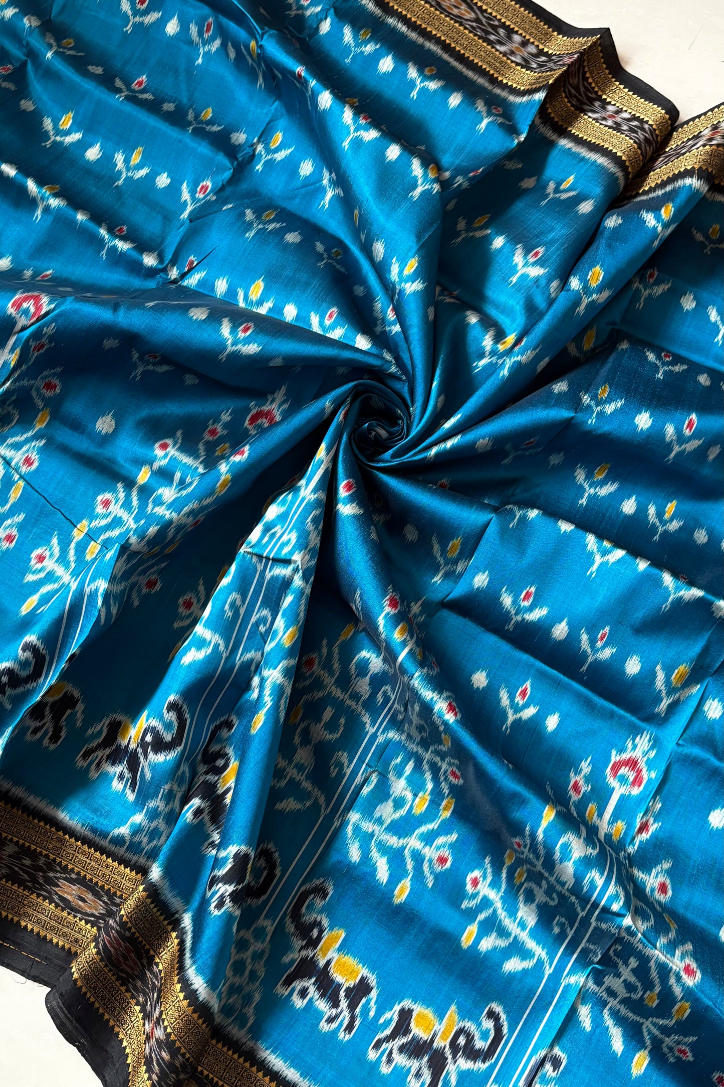 Exclusive Odisha Ikkat Khandua Silk Saree - Sky Blue