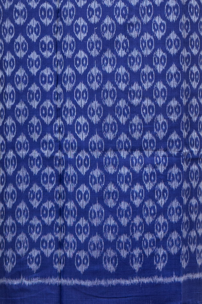 Pure Cotton Sambalpuri Ikkat 3 Piece Dress Material- Navy Blue
