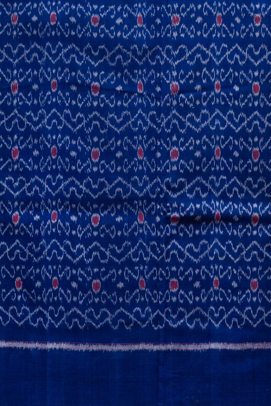 Pure Cotton Sambalpuri Ikkat 3 Piece Dress Material- Indigo