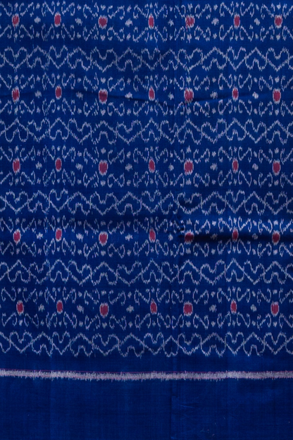 Pure Cotton Sambalpuri Ikkat 3 Piece Dress Material- Indigo