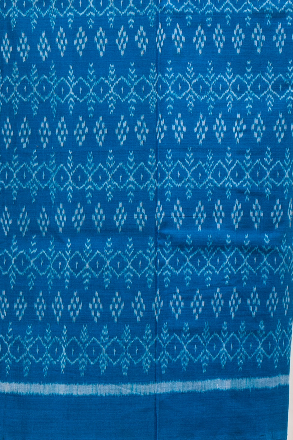Pure Cotton Sambalpuri Ikkat 3 Piece Dress Material- Teal Blue